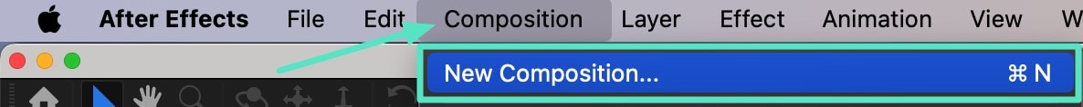 start new composition scrolling video maker