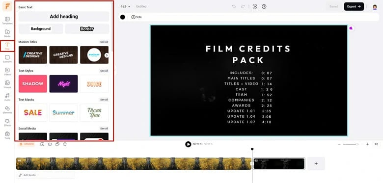 flexclip scrolling text maker