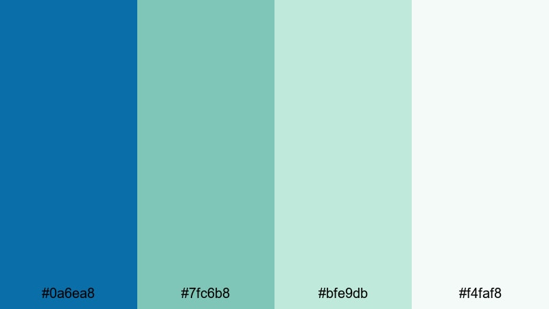 sea glass drift ocean boat blue color palette with hex codes