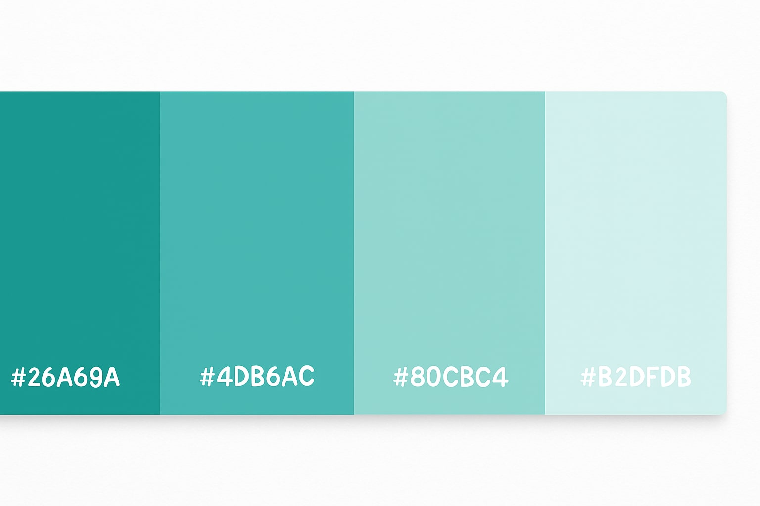 sea glass green color palette with hex codes