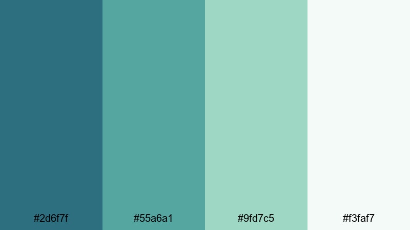 sea glass whisper nautical color palette with hex codes