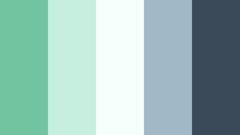 sea mist minimal aurora green color palette with hex codes