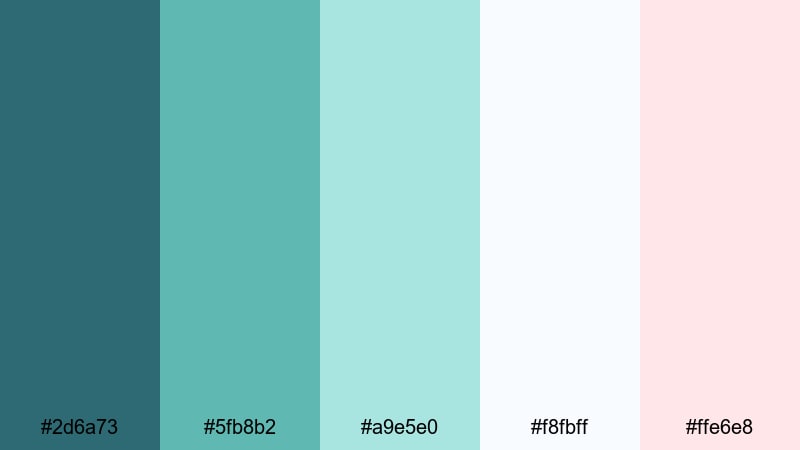 seafoam storyboard blue emerald color palette with hex codes