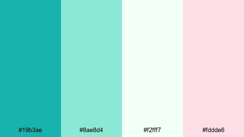 seafoam storybook aquarium color palette with hex codes