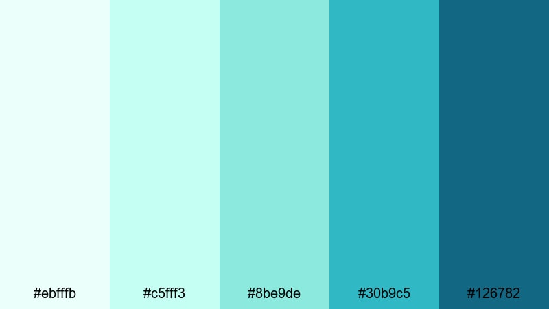 seafoam whisper azure color palette with hex codes