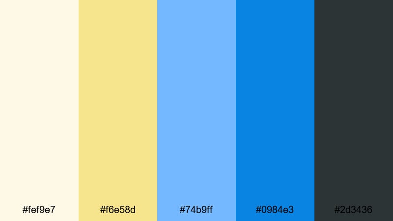 seaglass dunes yellow blue color palette with hex codes