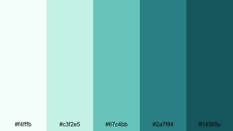 seaglass shoreline glow mediterranean color palette with hex codes