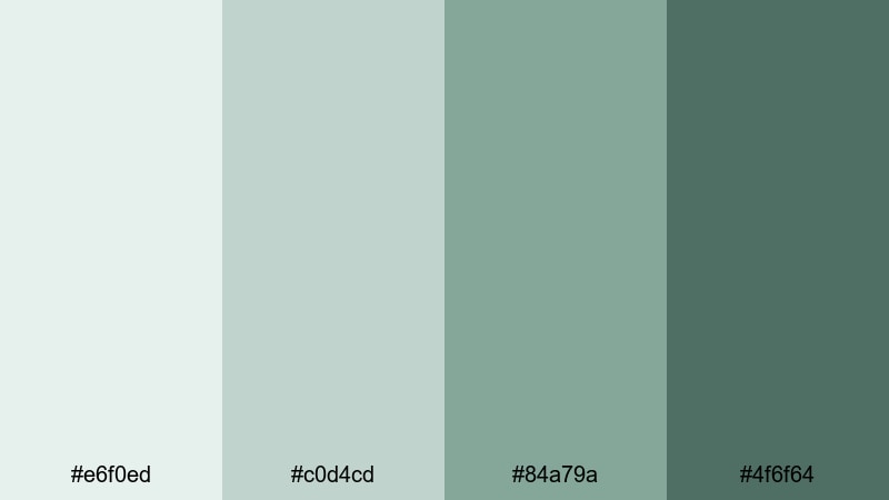 seagrass overlay gray green blue color palette with hex codes