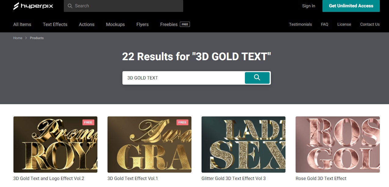Suche nach 3D gold text hyperpix