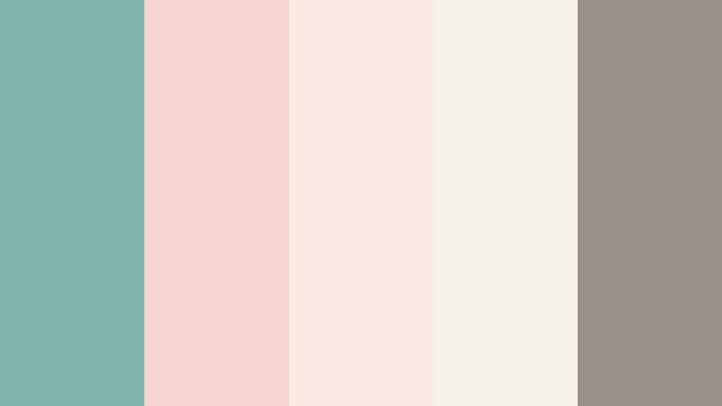 seashell blush evenings muted aqua color palette with hex codes