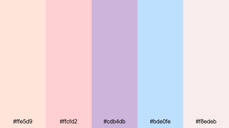 seashell sorbet drift summer color palette with hex codes