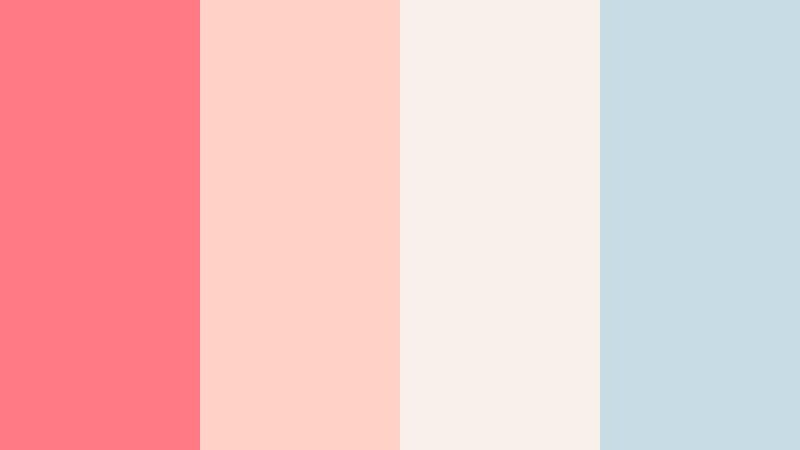 seashell whisper glow fluorescent coral color palette with hex codes