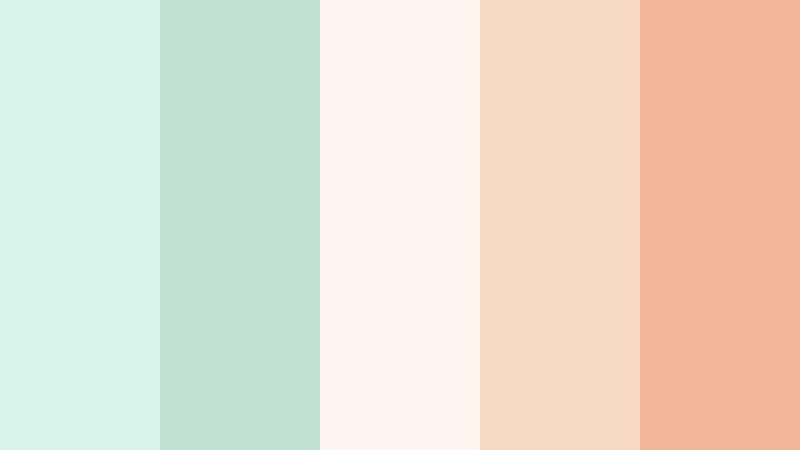 seashell whisper pale seafoam color palette with hex codes