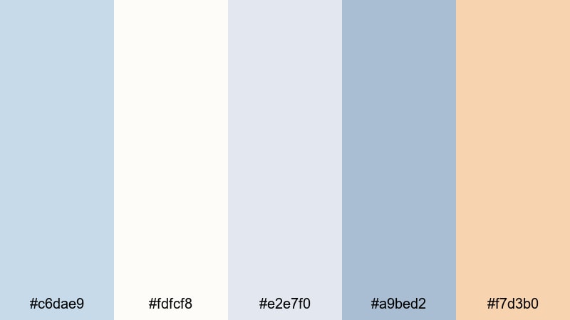 seaside lullaby light columbia blue color palette with hex codes