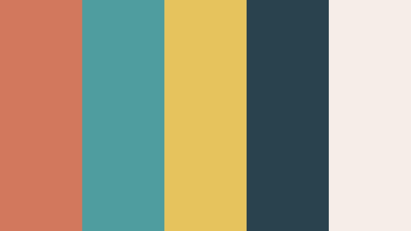seaside terracotta triadic color color palette with hex codes