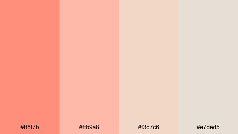 seaside wedding blush coral color palette with hex codes