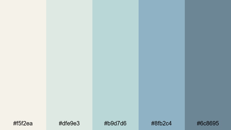 seaside whisper pearl pearl color palette with hex codes