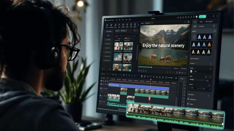 filmora professional editing timeline