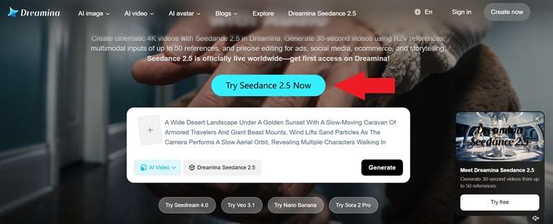 click try seedance 2.5 now