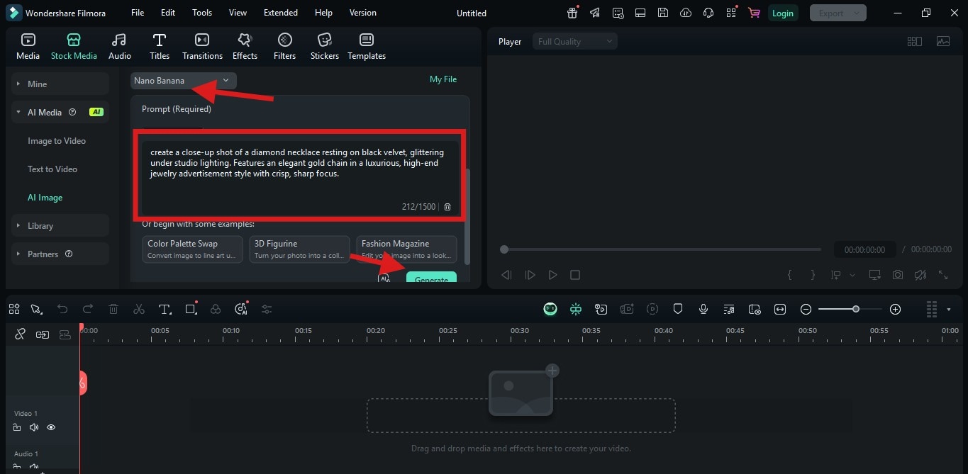 generating image on filmora