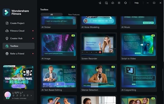 filmora ai image features