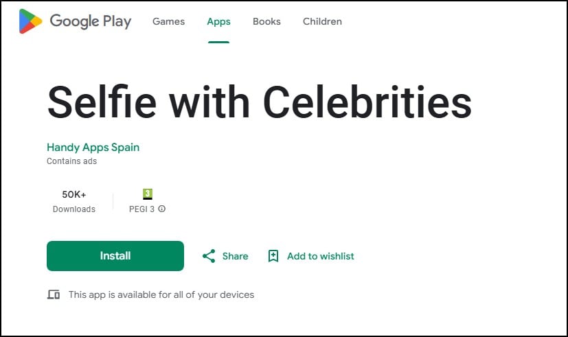 playstore selfie with celebrities