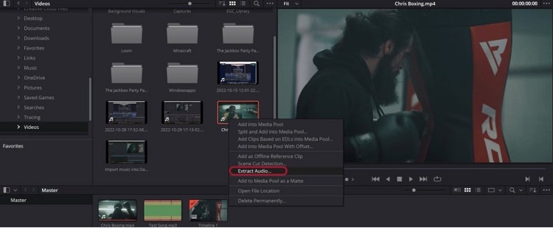 davinci resolve extract audio