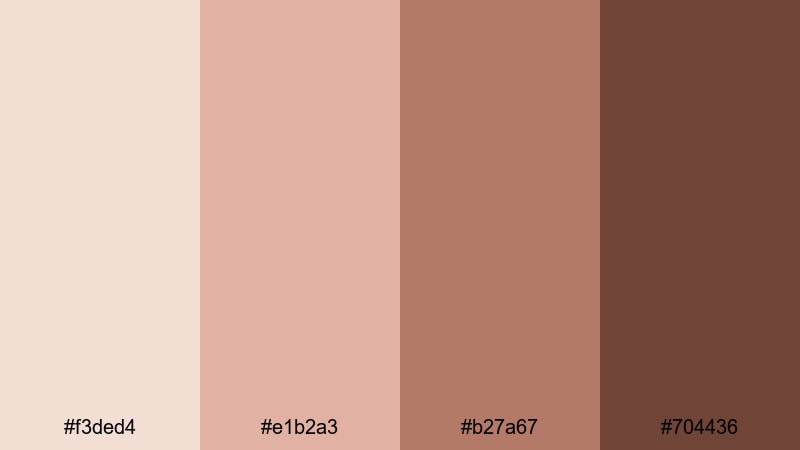 sepia blush frames brown pink color palette with hex codes