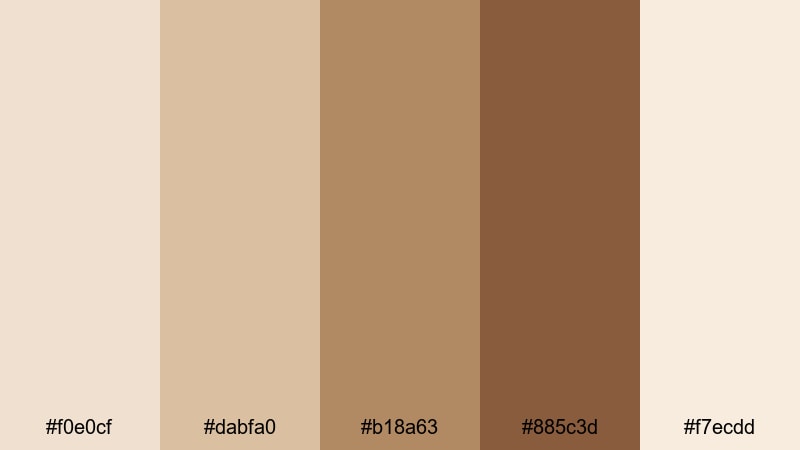 sepia daylight fade pastel brown color palette with hex codes