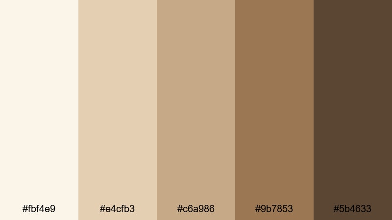 sepia diary pages aesthetic color palette with hex codes