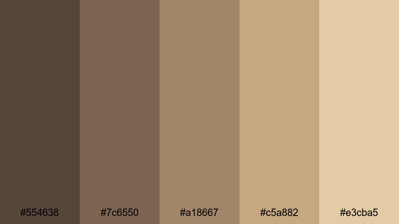 sepia field journal drab color palette with hex codes