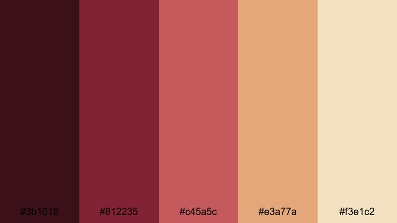 sepia garnet fade purple maroon color palette with hex codes