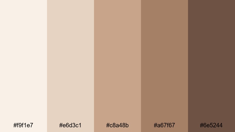 sepia lace tea room tea party color palette with hex codes