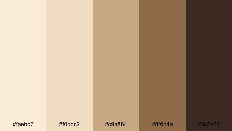 sepia postcard dreams antique white color palette with hex codes