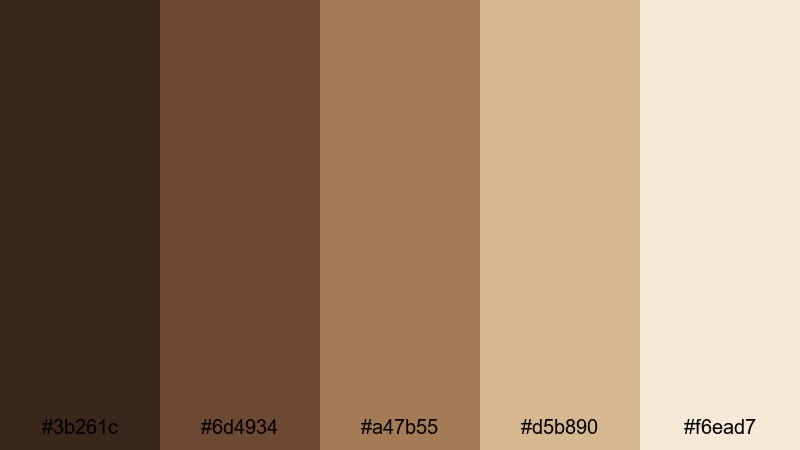 sepia roast memories coffee brown color palette with hex codes