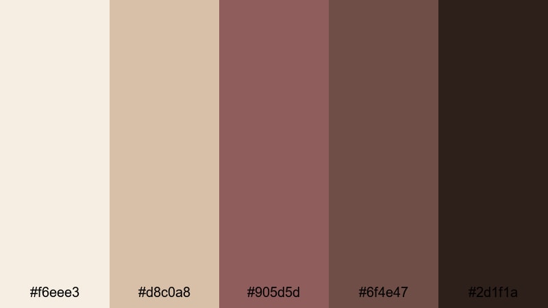 sepia rose film rose taupe color palette with hex codes