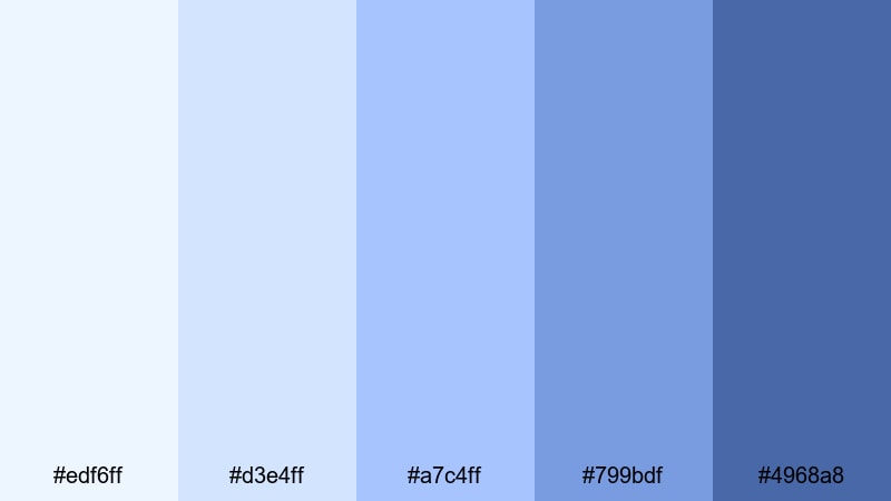 serene cloud horizon blue color palette with hex codes