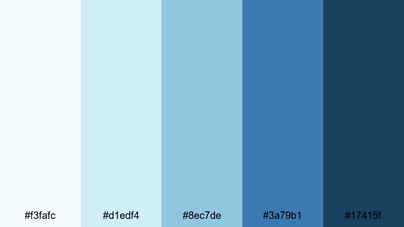 serene coastal haze sapphire color palette with hex codes