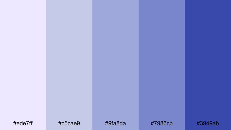 serene dusk whispers purple blue color palette with hex codes