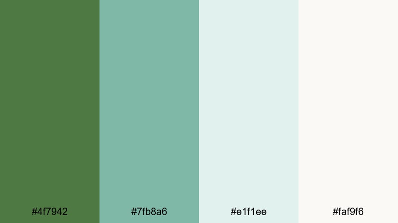 serene spa retreat fern green color palette with hex codes