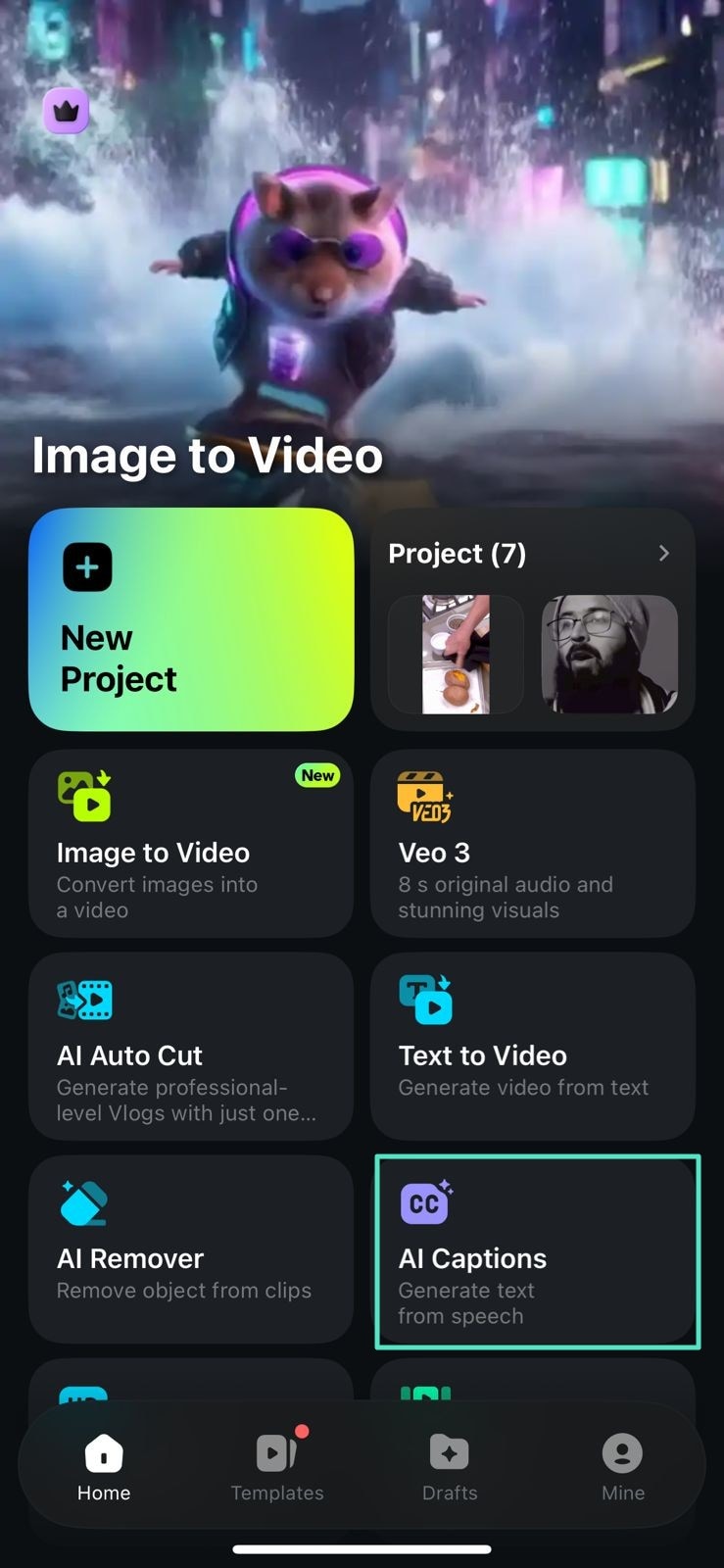 ai captions filmora app