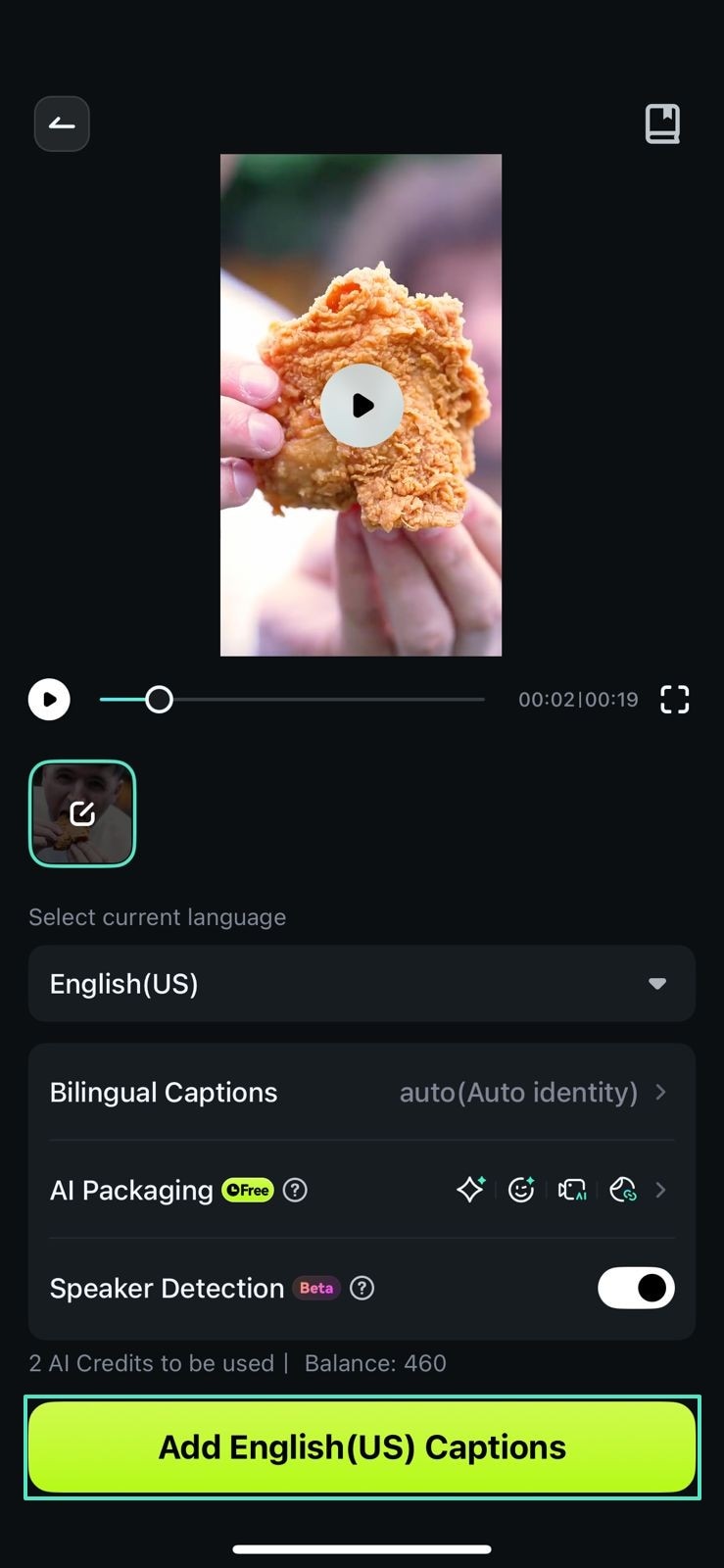 add automated captions