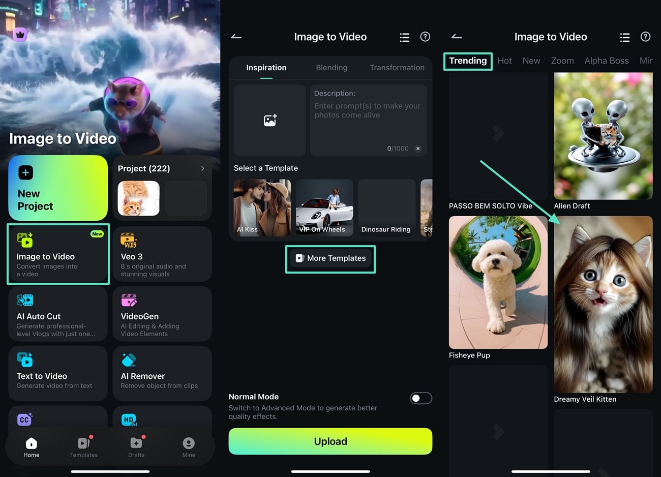 access image to video filmora tool
