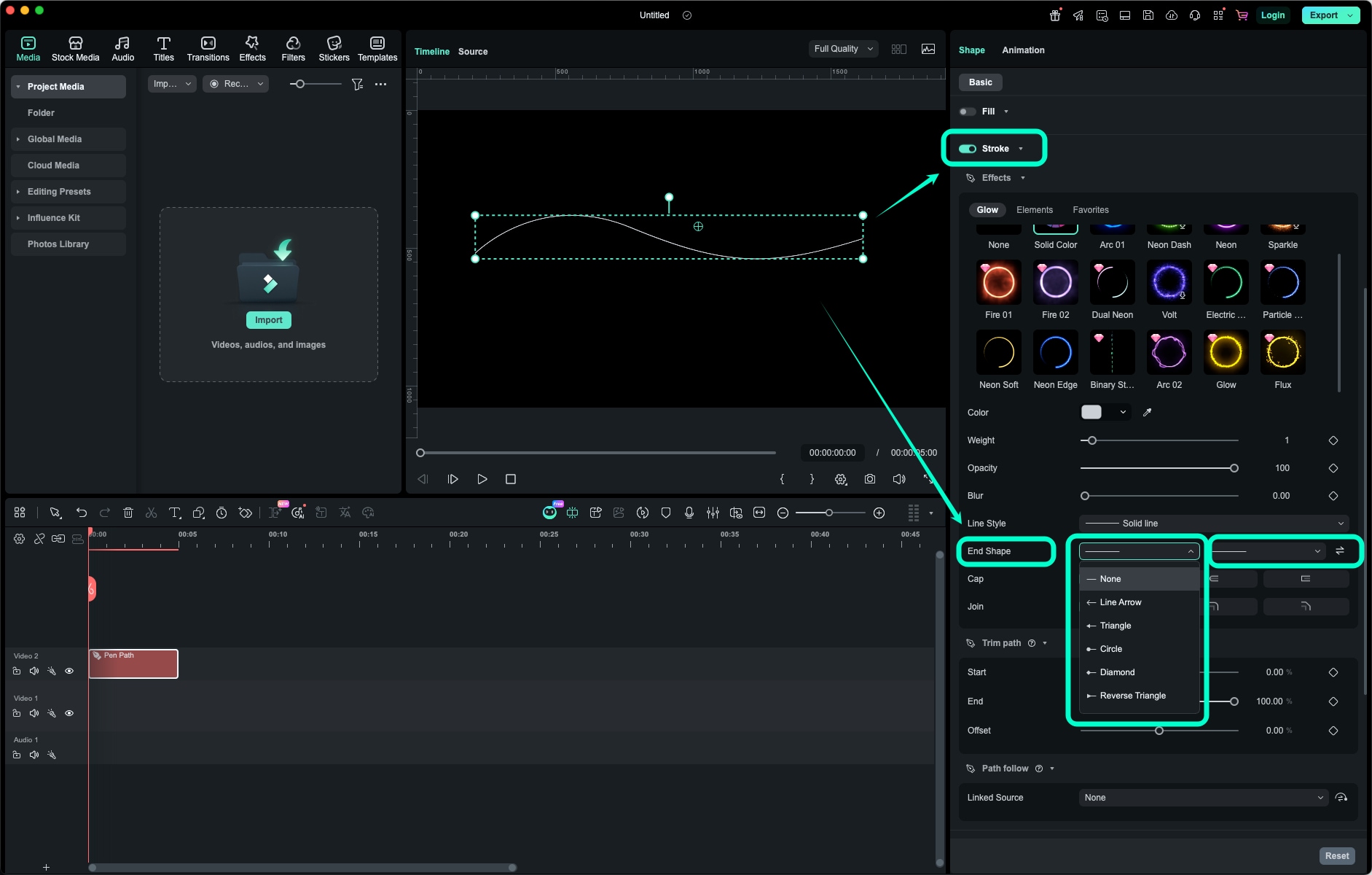 how to set the pen tool panel