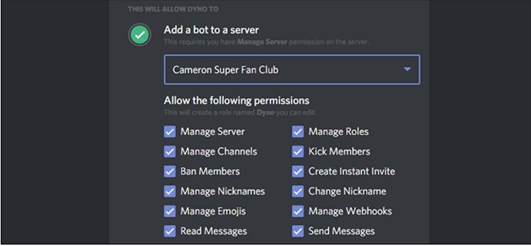set up permission for bots 