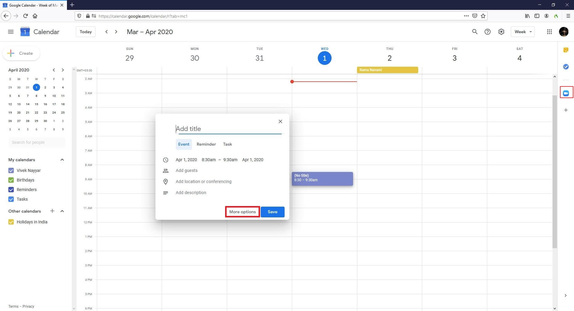 Configurer Zoom dans Google Agenda