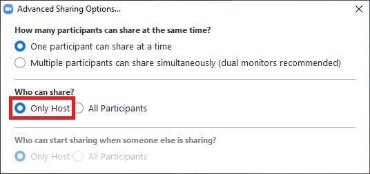 zoom meeting sharing screen