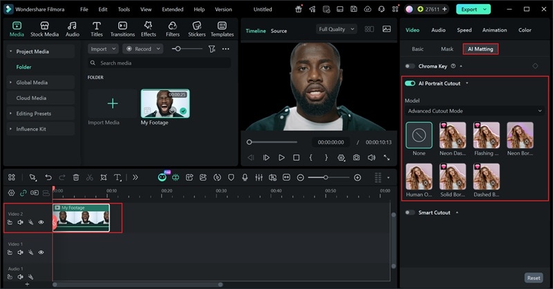 apply ai portrait cutout feature