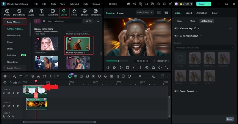 apply visual effects to your clip