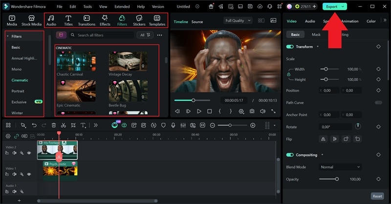 preview and export your video